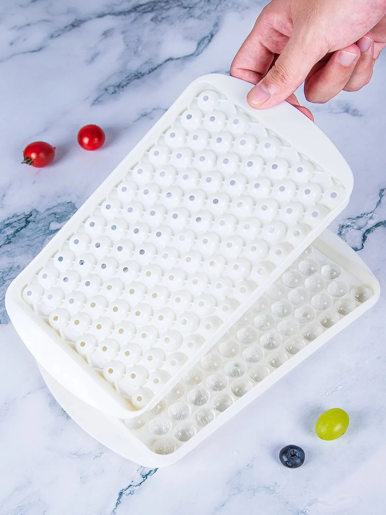 Mini Ice Cube Tray 104 Holes Round Ice Ball Mold Tiny Crushed for Chilling Bar Cocktail Whiskey Drink Coffee Juice Kitchen Tool