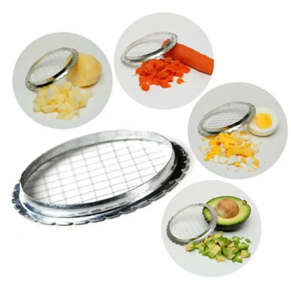 1pc cubos redondo grade cortador slicer para ovo cogumelos legumes cozinha dispositivo de corte ferramentas chopper aço inoxidável ovo chopper