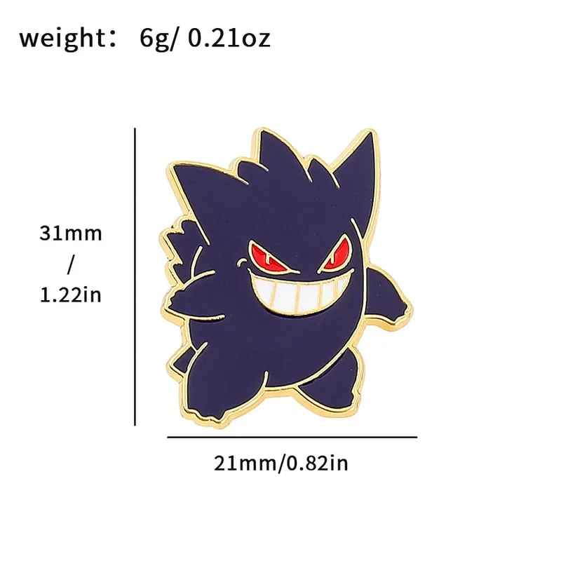 Cute Pikachu Brooch Anime Figures Gengar Psyduck Squirtle Togepi Bulbasaur Enamel Lapel Pin Badges on Backpack
