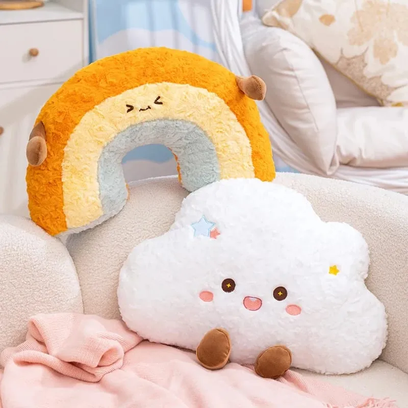 لطيف الكرتون قوس قزح سحابة وسادة Kawaii وسادة محشوة لينة ملء المنزل مكتب سيارة وسادة نوم مسند الظهر هدايا جيدة — image 2
