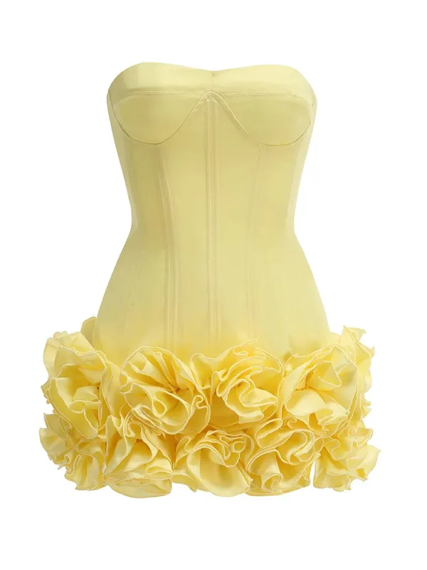 Vc vestido de natal sem alças sem costas vermelho estruturado floral embelezado mini comprimento bodycon celebridade festa vestido de cocktail