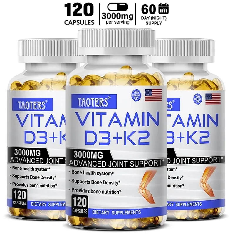 Vitamin D3 & K2 | Bone & Cardiovascular Health Support Immune System Support 120 Capsules