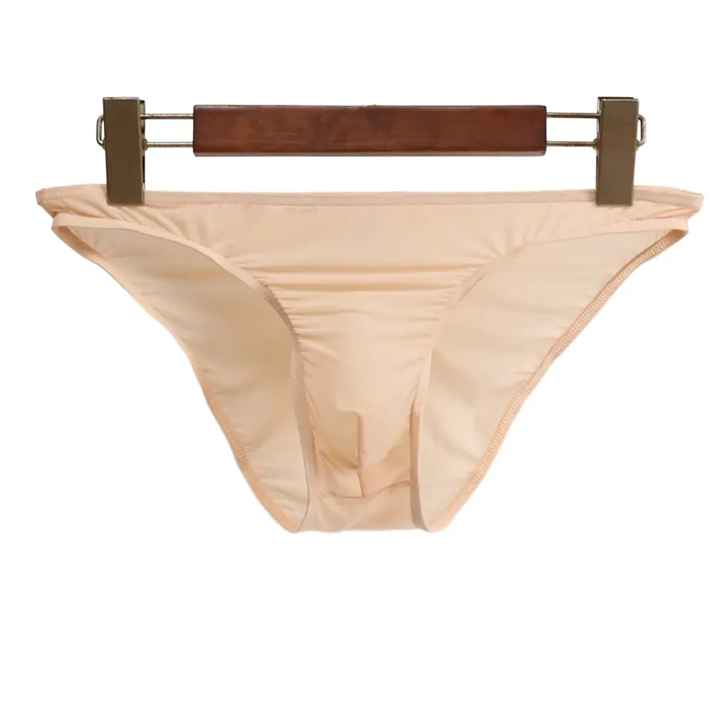 Sexy Men Bulge Pouch Briefs Underpants Panties Bikini Solid Color Transparent Briefs Underwear Pump Man Glossy Panties