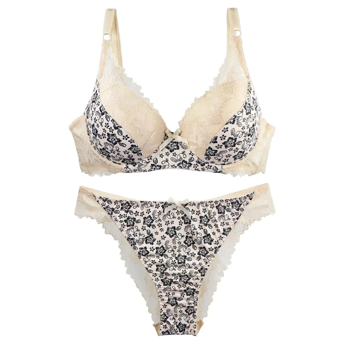 2024 New Thin Mode Cup Push Up Bras Set BCDE White burgundy Beige Black Green Blue Push Up Underwear For Women
