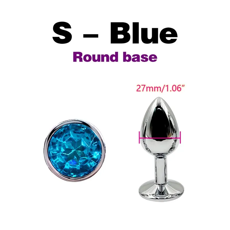 Plugue anal de metal com base de gema, plugue anal de 5 tamanhos para iniciantes e especialistas, massagem em ponto g, casais femininos/masculinos, brinquedos sexuais adultos