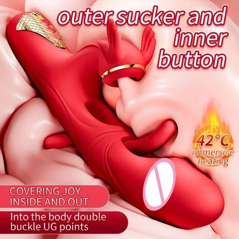 4in1 empurrando vibrador vibrador para mulher aquecimento g ponto clitóris estimulador sucção massageador vaginal brinquedos sexuais masturbador feminino