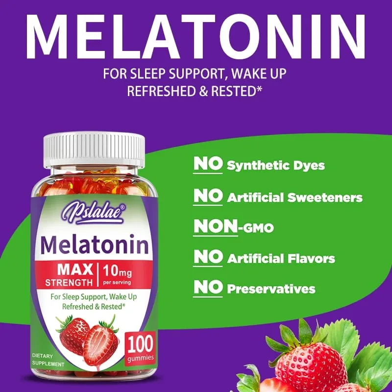 Melatonin Gummy - Support Deep Sleep Relieve Anxiety Improve Sleep Quality Enhance Immunity and Increase Mental Vitality