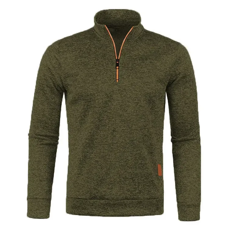 Men's Knitted Sweatshirts Casual Thicker Half Zip Pullovers For Male Hoody Man Solid Color Turtleneck Sweater Coats BSD-ZW118