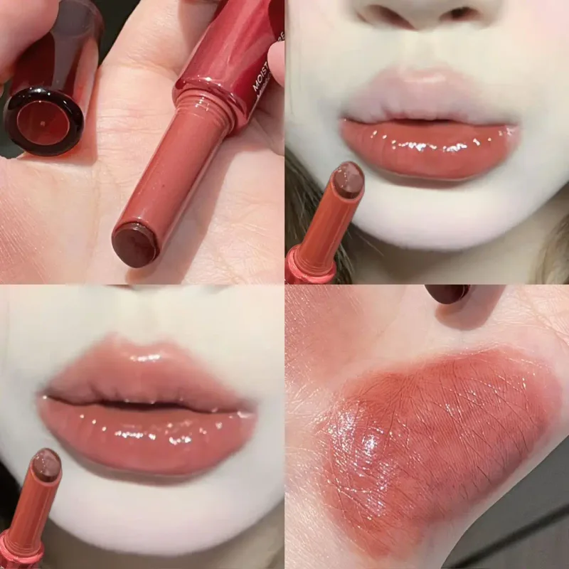 Espelho de vidro sólido lábio esmalte água luz flash batom hidratar matiz lábio óleo bálsamo imprensa batom cosméticos