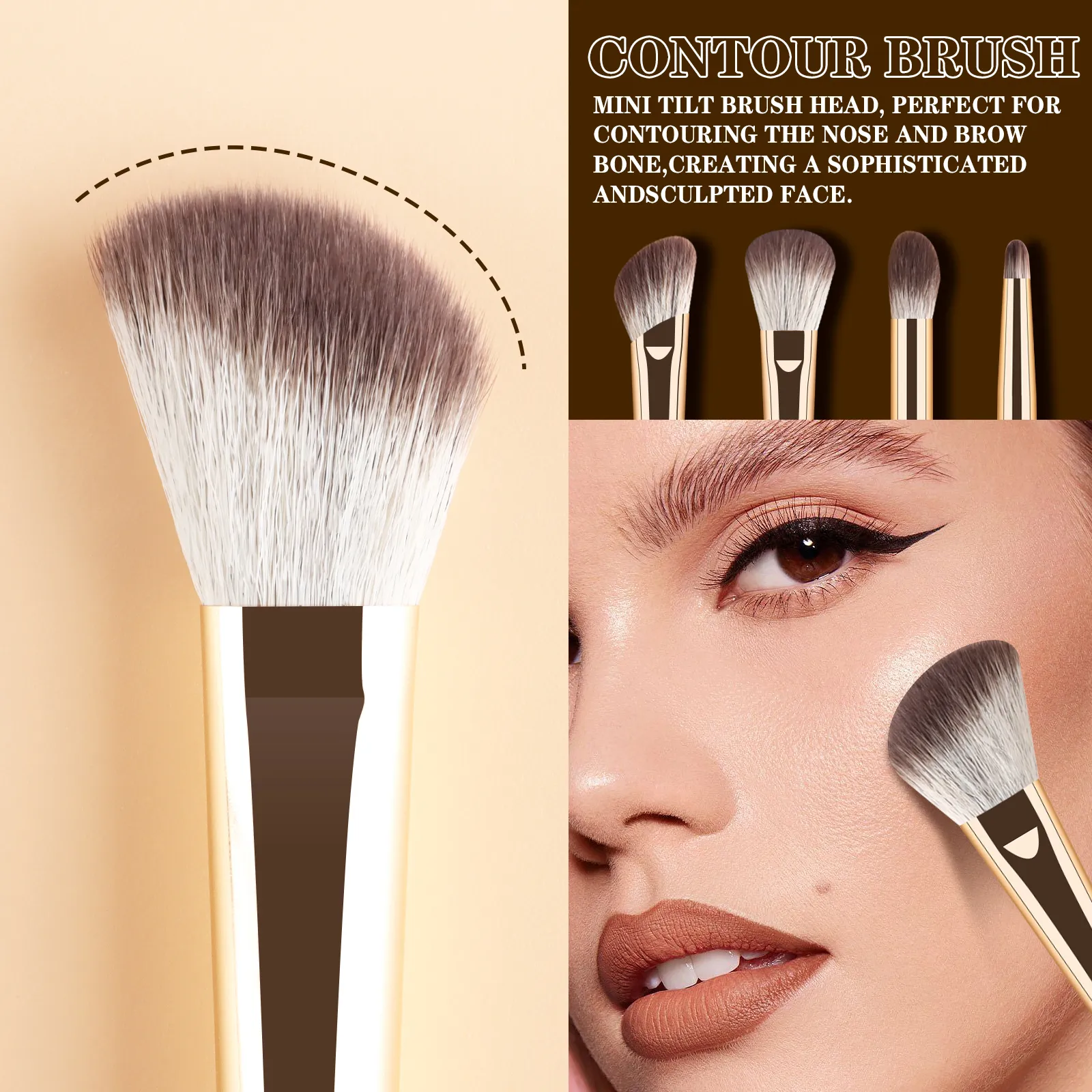 5Pcs Dual Ended Face Eye Brush Kit With Storage Box Blush Detail Eyeliner Brushes For Travel Touch Up — image 5