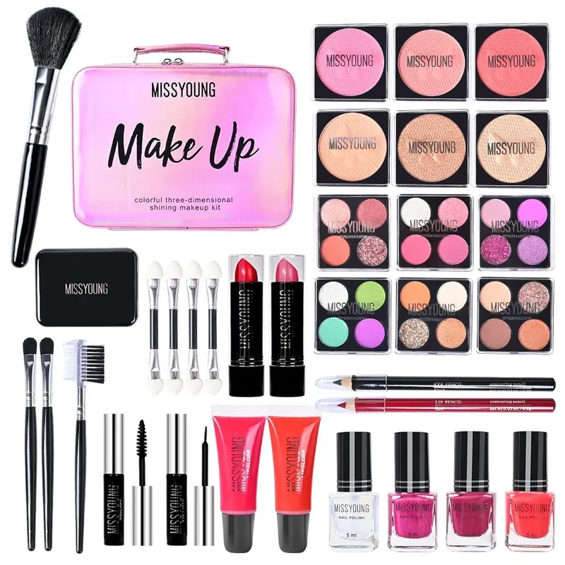 Popular 36 pcs beauty set makeup eyeliner blusher lipstick facial daily makeup kit women's holiday birthday gift set