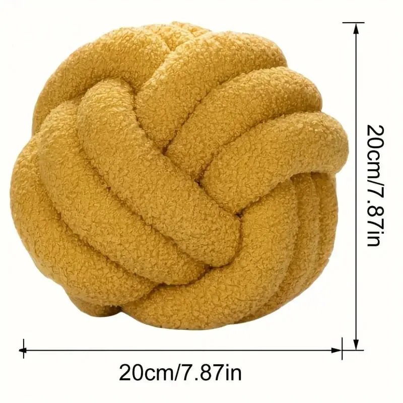Travesseiro de bola atada para decoração de casa, indeformável, ecológico, bola atada, travesseiro de pelúcia, tecido à mão, bola atada, travesseiro de lance traseiro