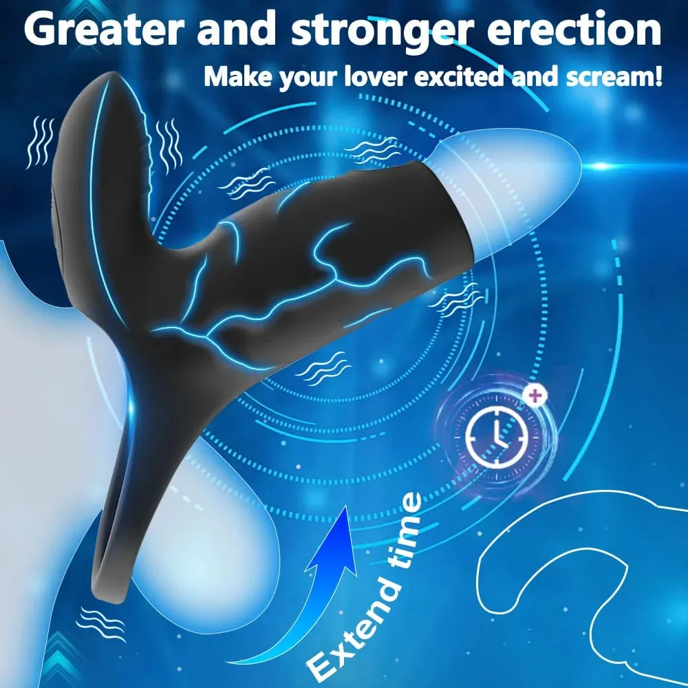 Vibratório pênis manga 10 modos galo anel g ponto estimular vibrador brinquedos sexuais para homens pênis atraso ejaculação ereção trainer 18