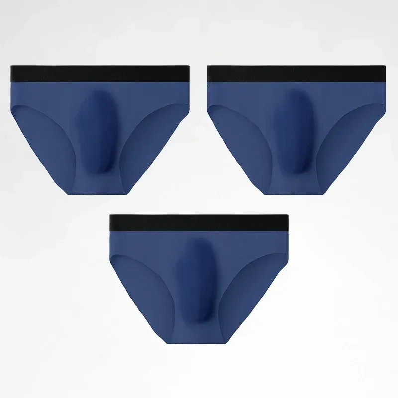 Cuecas com textura de seda gelada 3PC, super frescas na pele no verão, aproveite o toque sedoso