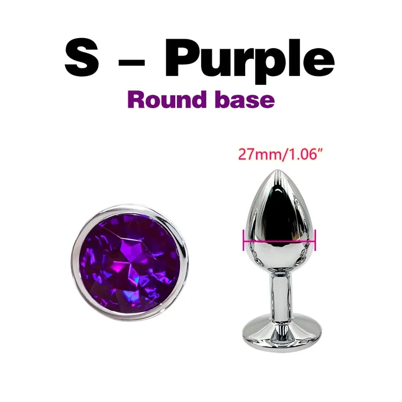 Plugue anal de metal com base de gema, plugue anal de 5 tamanhos para iniciantes e especialistas, massagem em ponto g, casais femininos/masculinos, brinquedos sexuais adultos