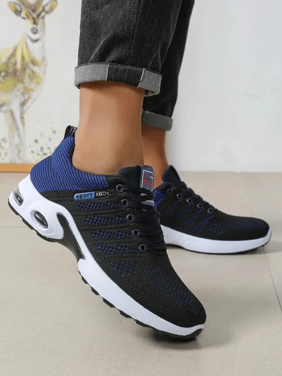 Tênis casual masculino malha respirável rendas até versátil leve sola macia caminhada diária calçado de corrida para uso ao ar livre