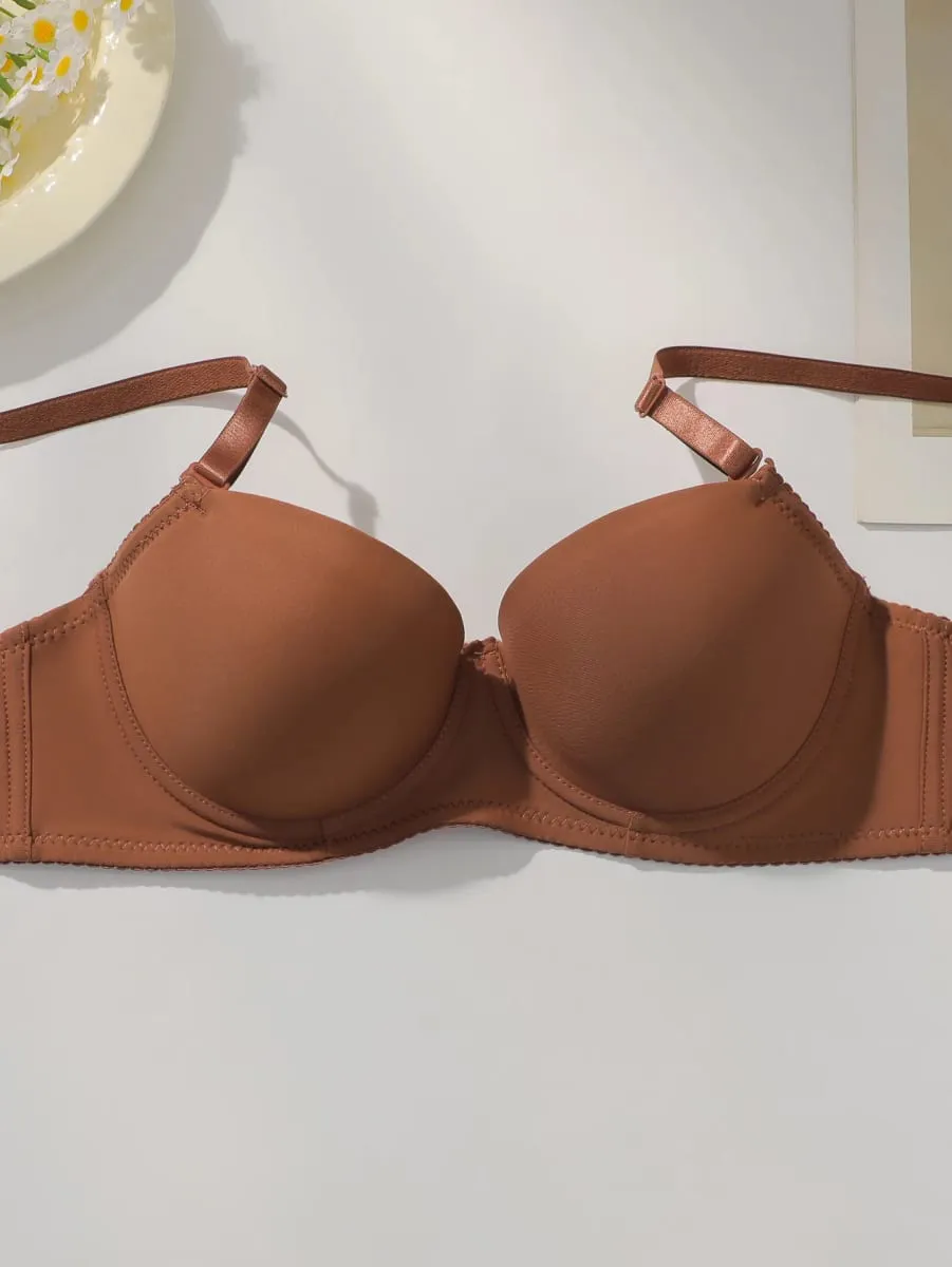 Conjunto de roupa íntima de 2 peças, cor sólida, multicolorido, diário, quatro estações, confortável para usar, lingerie sexy, 2611, venda imperdível