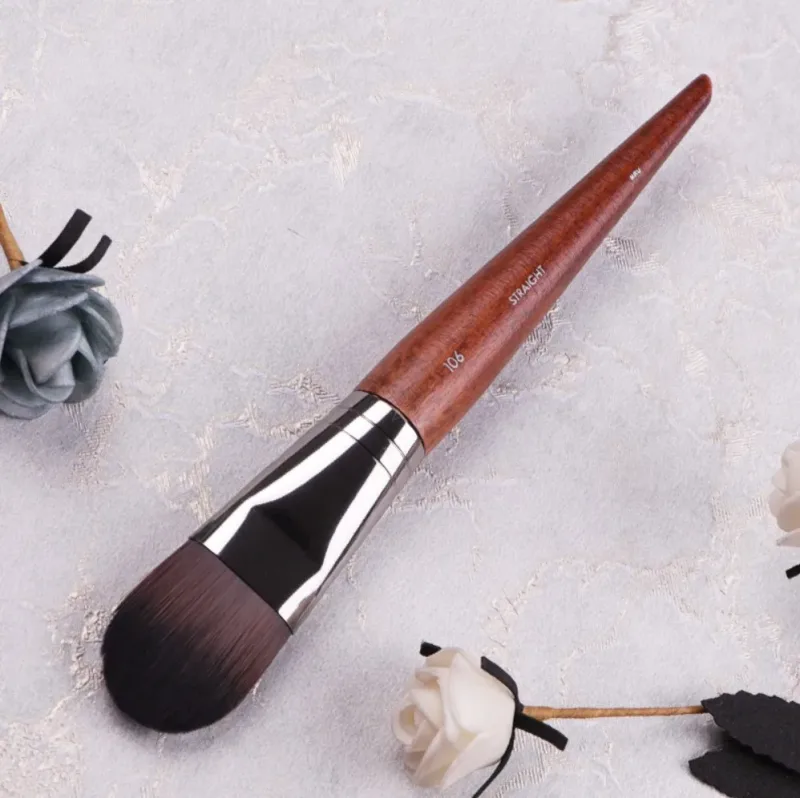 1pc mf pincéis de maquiagem de madeira natural macio pó fundação corretivo compõem escova blush sombra de cabelo sintético ferramentas de alta qualidade