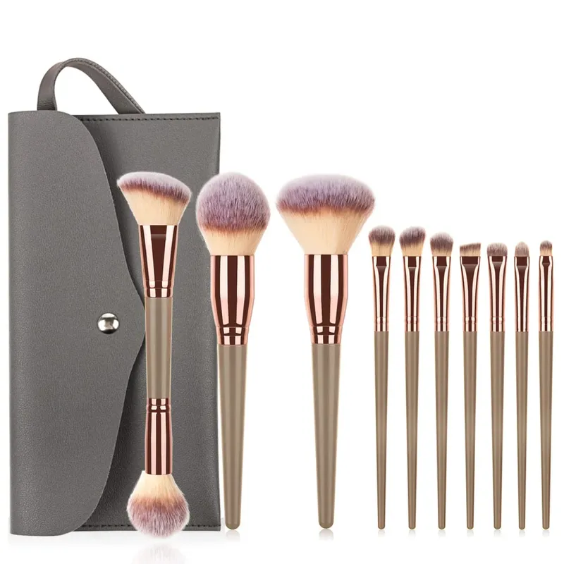 15 pçs pincéis de maquiagem conjunto com saco de armazenamento cerdas macias rosto olho escova kit para fundação blush sombra sobrancelha ferramentas cosméticas