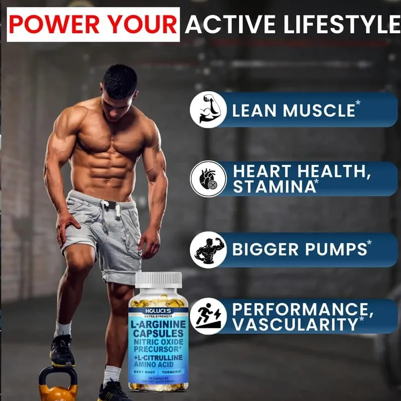 Nitric Oxide Precursor Capsules with L-Arginine & Turmeric Support Heart Wellness Reduce Fatigue & Build Lean Muscle — image 5