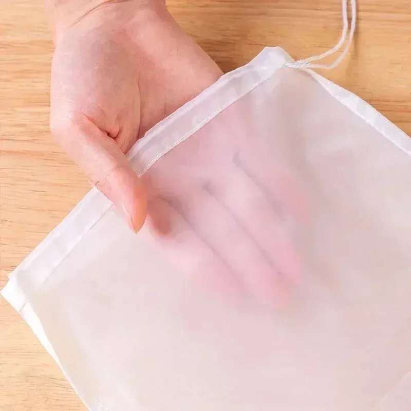 1/3/5Pcs Reusable Nut Milk Bags Strainers Unbleached Nylon Cheesecloth Bag Food Cheese Yogurt Filter Kitchen Fine Mesh Strainer