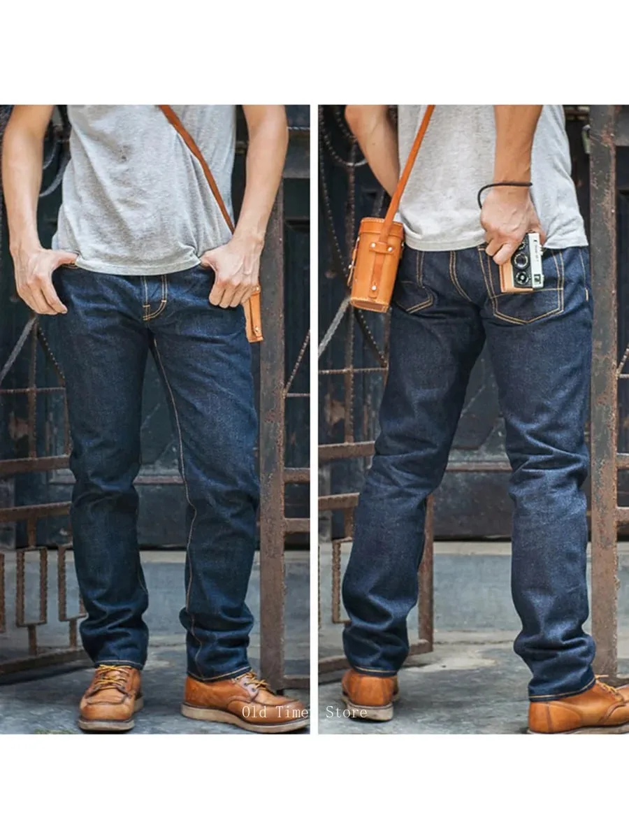 Red Tornado 511XX-0001 Jean en denim à lisière avec ligne rose 16 oz pour homme Coupe droite Silhouette fine