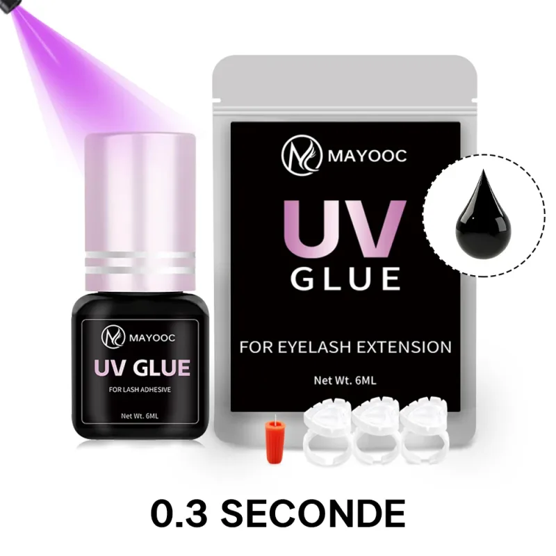 UV Eyelash Glue Adhesive Eyelash Extensions 0.1S Fast Drying Strong False Eye Lash Extension Glue Lasting Custom Logo