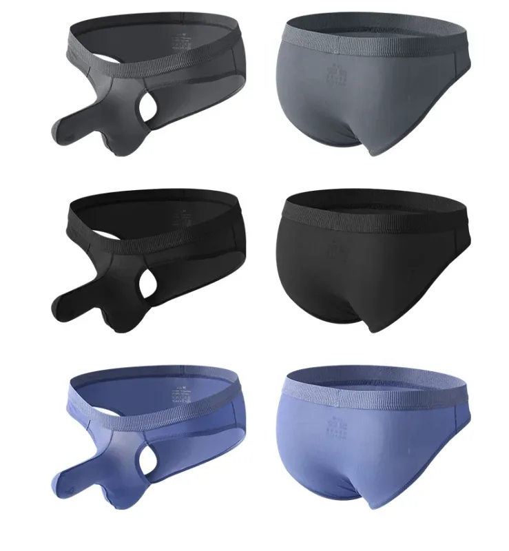 Men's Ice Silk Briefs Summer Transparent Seamless Quick-drying Man Breathable Panties Ultra-thin Underwear