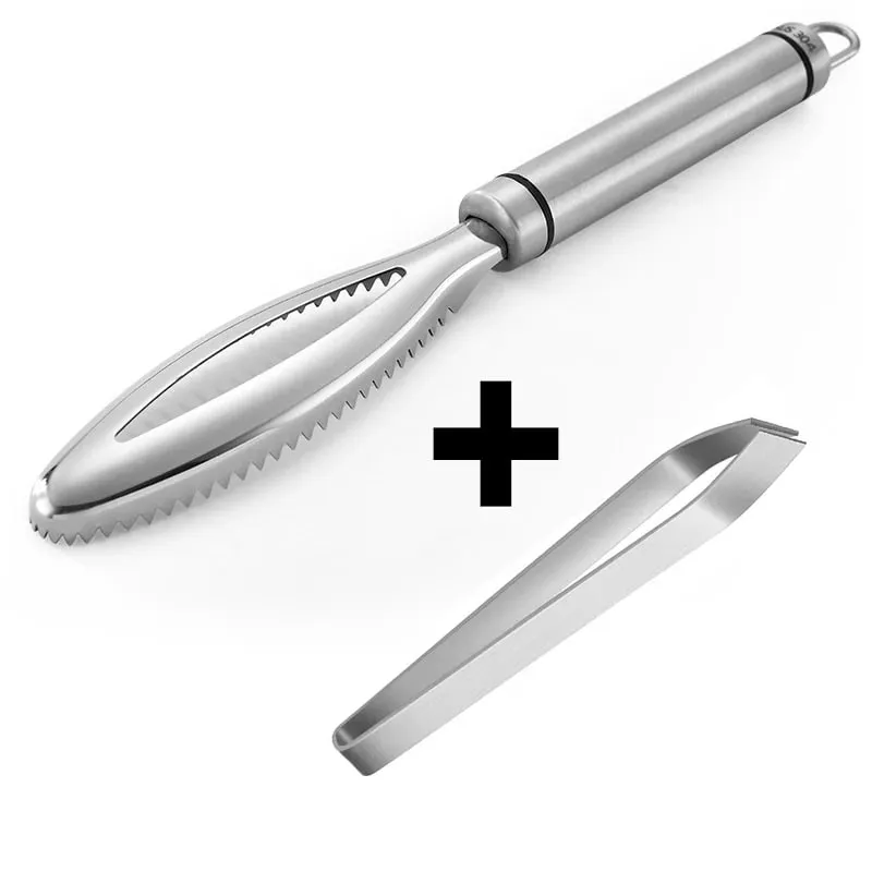 Efficient Fish Scale Remover Stainless Fish Cleaning Tool Fish Scale Remover Fish Skin Brush Scraping Scale Peeler Kitchen tools