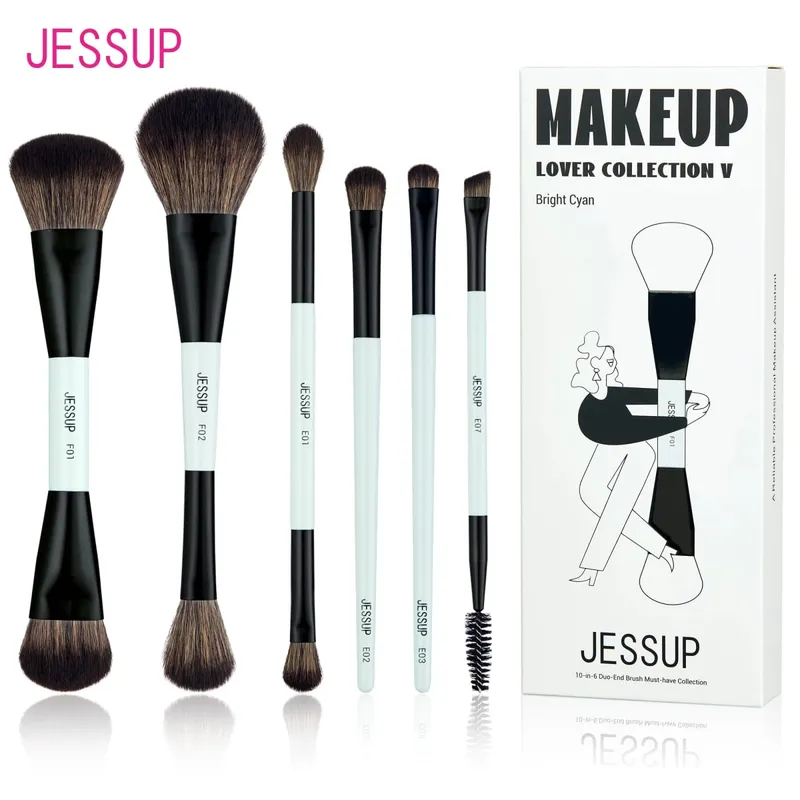 Jessup pincéis de maquiagem conjunto 4/6/7/10/14/15 pçs fundação escova de maquiagem rosto sombra mistura destacando corretivo luxo roxo