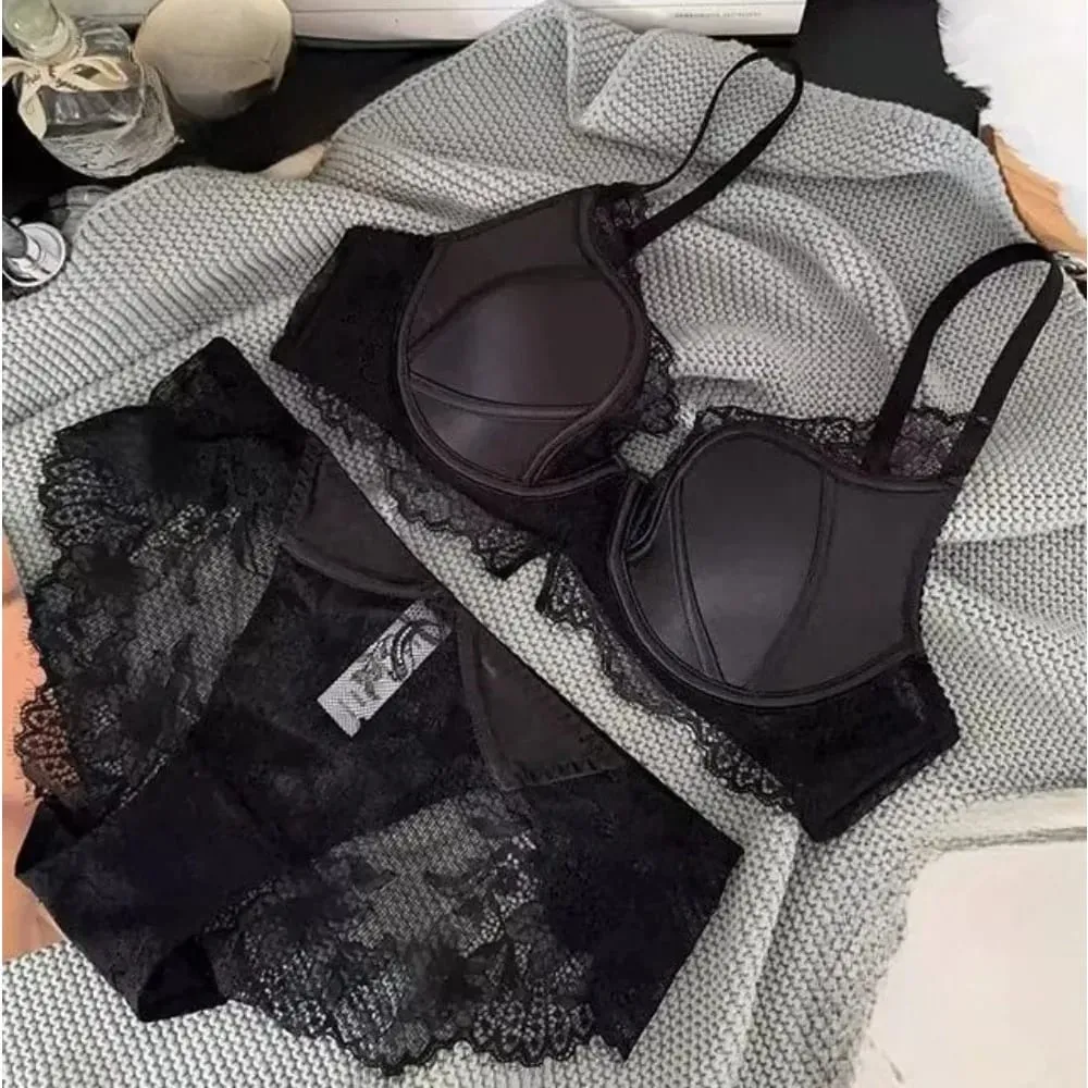 Elegante sutiã de renda de cetim francês sexy push up minimizador cobertura completa anti flacidez sem fio fina lingerie de luxo 32-38ab