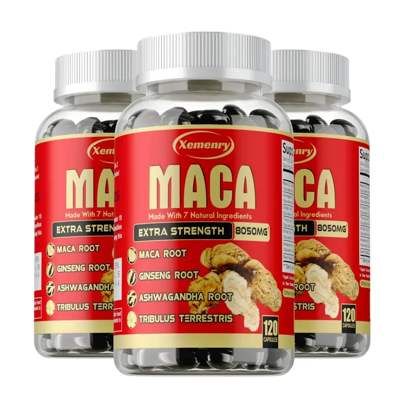 Maca Root Capsules - with Ginseng & Ashwagandha to Support Energy Endurance and Performance Muscle Mass Improve