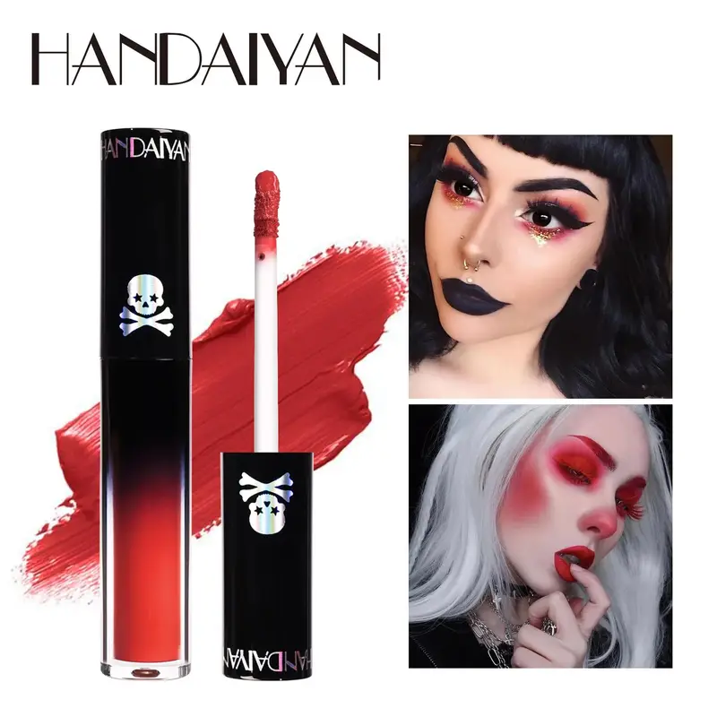 Batom fosco vampiro preto roxo à prova d'água, brilho labial de longa duração, halloween, natal, hidratante, maquiagem labial pigmentada — image 1