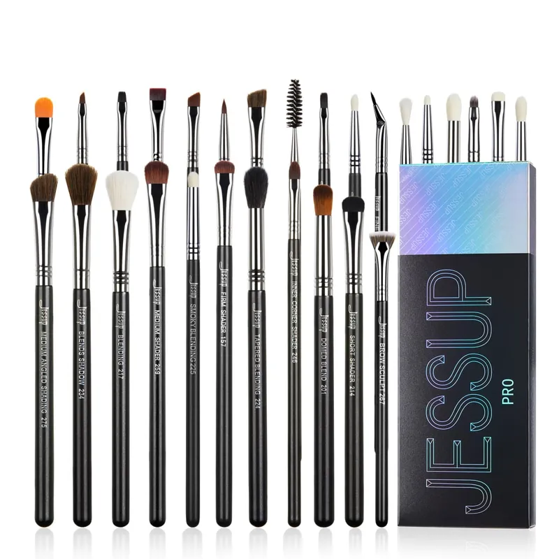 Jessup Lip brushes set Pro contour different lip shapes Synthetic small/cat-tongue /flat/round/tapered-tip lipliner brush T325