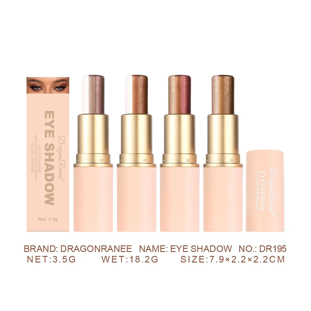 Caneta de sombra de três cores destacando vara impermeável fácil de usar glitter pérola sombra vara shimmer one-swipe olhos maquiagem