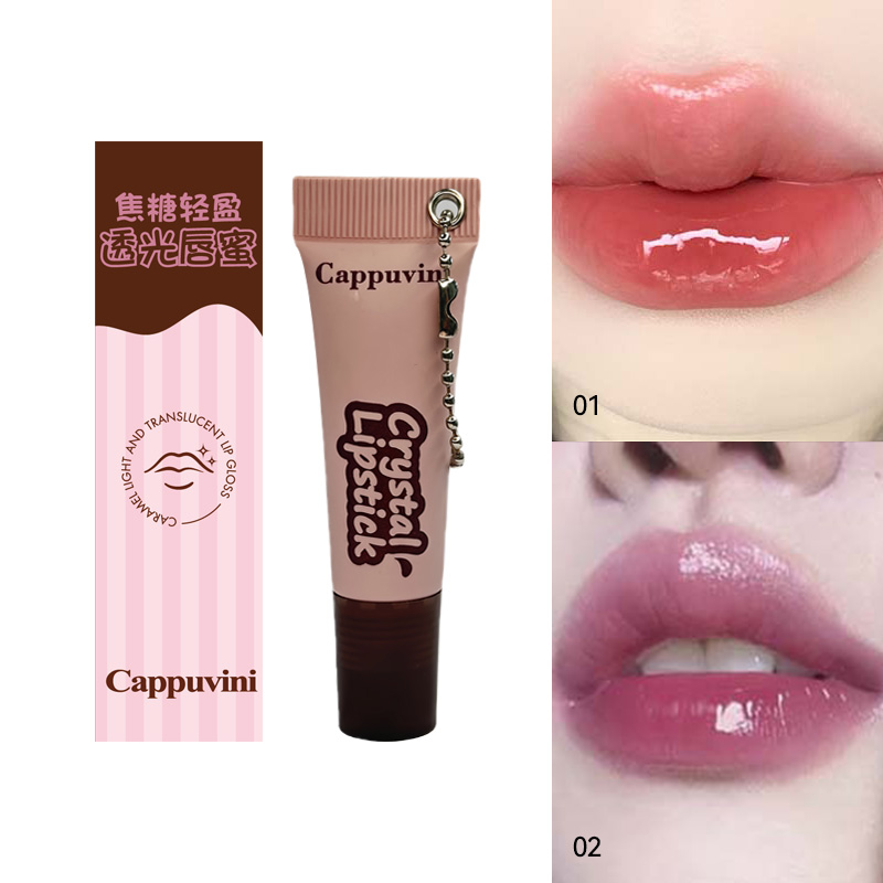 Brilho labial Cappuvini Caramel Shine - leve, duradouro e hidratante com ingredientes naturais para um acabamento brilhante