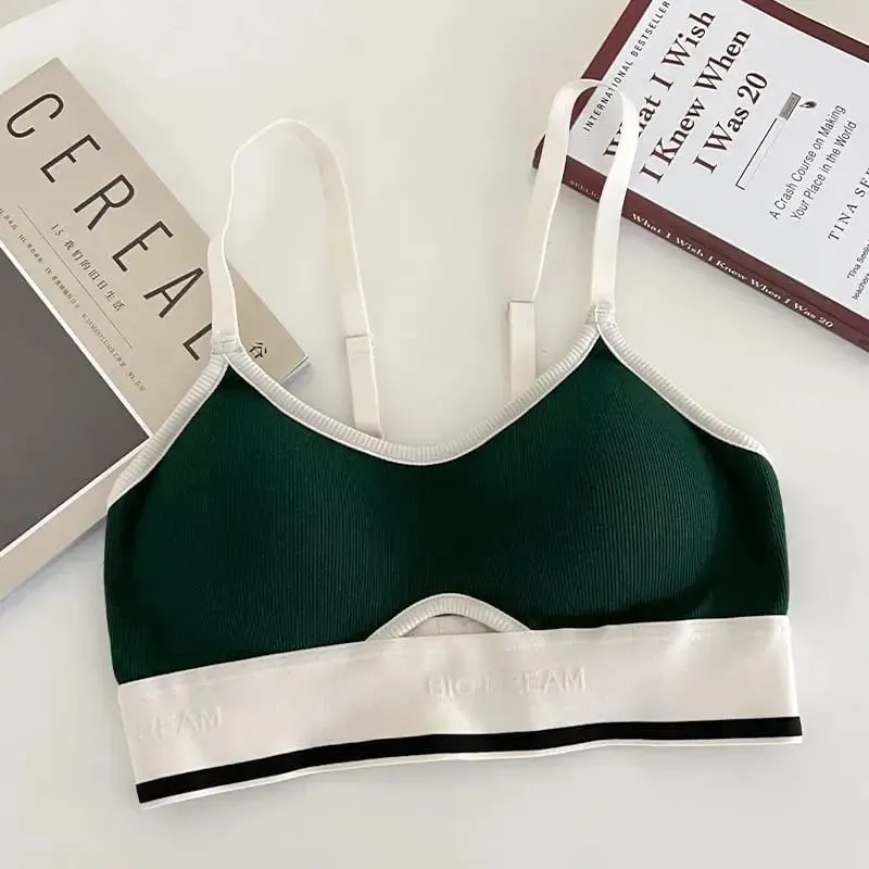 Seamless Sports Bralette Teens Wireless Anti-Sagging Thin Cup Small Chest Support Racerback Lightweight Bra Set lingerie — image 8