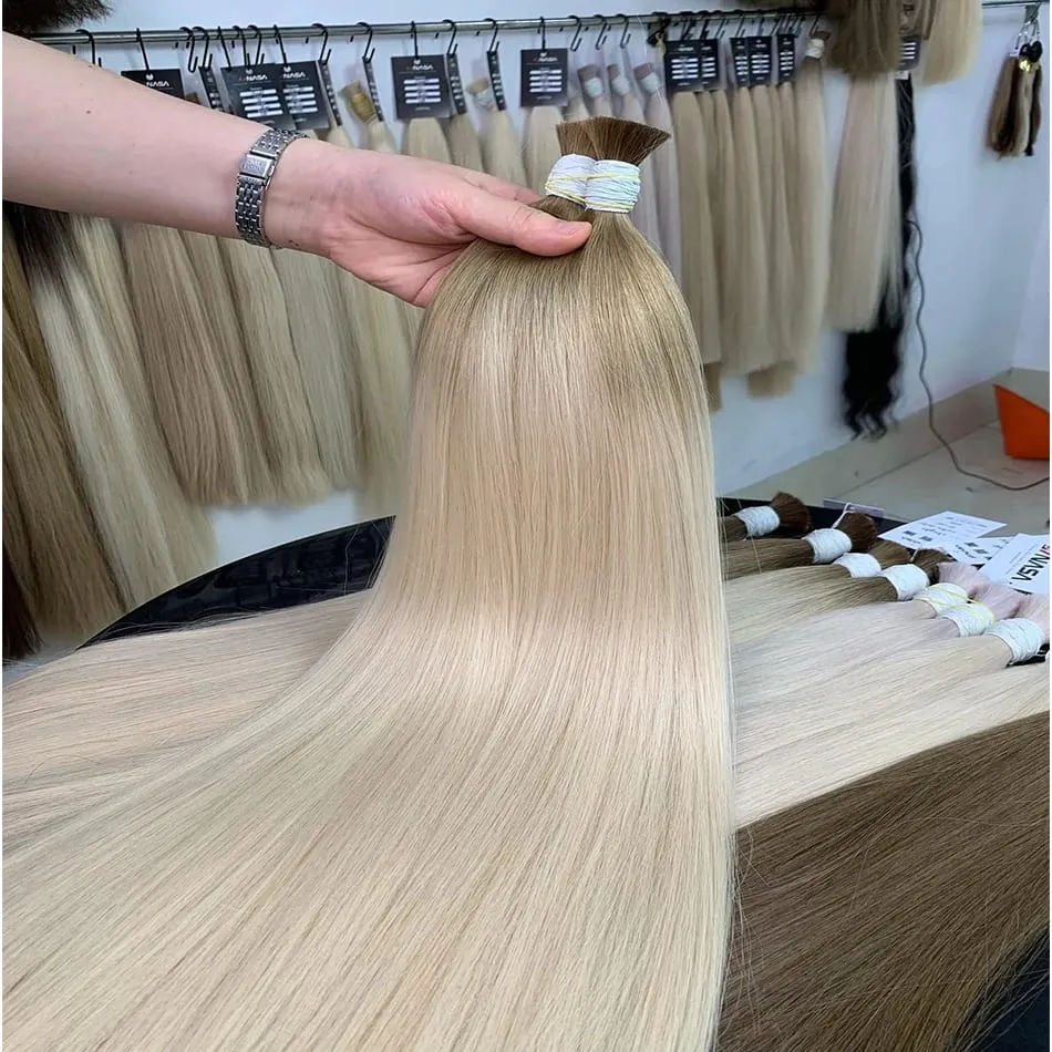 No Weft Virgin Bulk Human Hair Human Hair For Braiding 100% Unprocessed Human Hair Bulk Extensions Brazilian Natural Boho Braids