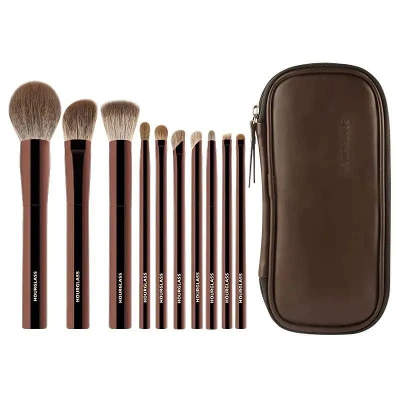 Hourglass Makeup Brush Set 10 Soft and Convenient Eyeshadow Concealer Stucco Grooming Face Makeup Brushes