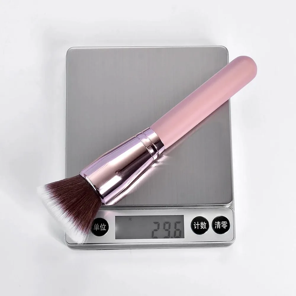 Pincéis de maquiagem de marca própria grátis, base solta, corretivo, pincel de mistura, ferramenta de maquiagem de beleza rosa, atacado, 10 peças