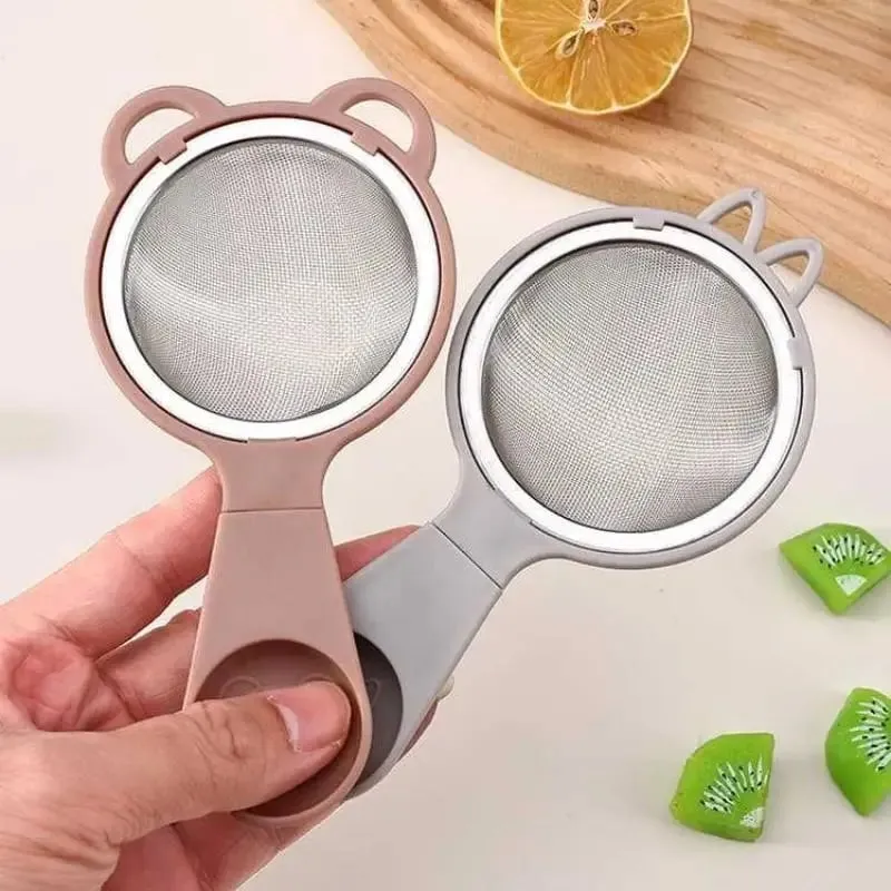 Mini peneira de malha fina, filtro de chá, farinha de café, filtro de cozinha, aço inoxidável, filtro matcha fino com binaural de 7.5cm de diâmetro