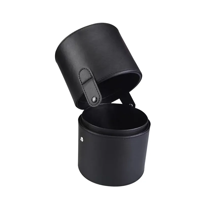 Suporte de armazenamento de pincéis de maquiagem, pu, grande capacidade, cilíndrico, sobrancelha, lápis, escova, para bancada, mesa de casa, meninas