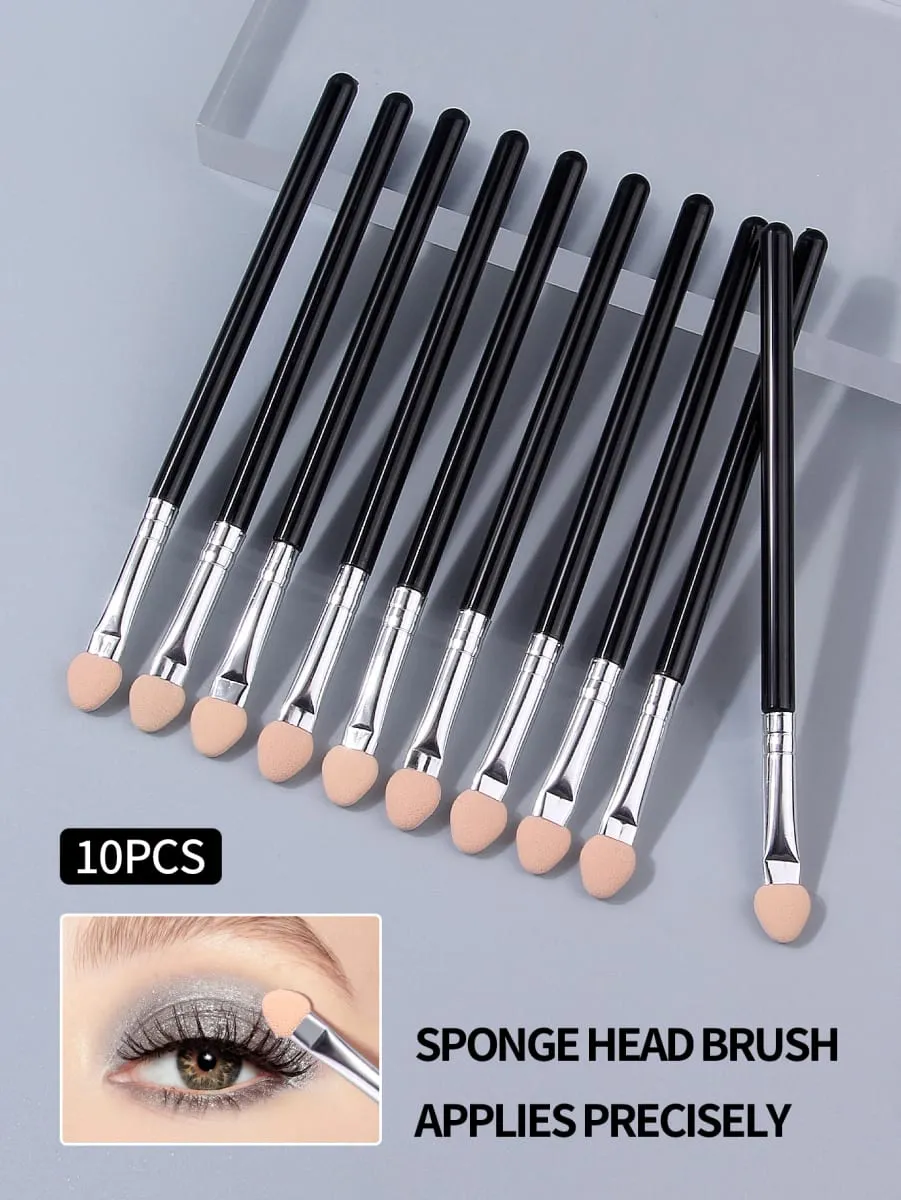 10 pçs dupla cor esponja pincéis de sombra ferramentas de maquiagem sombra vara cabeça de esponja escova de manchas de unhas