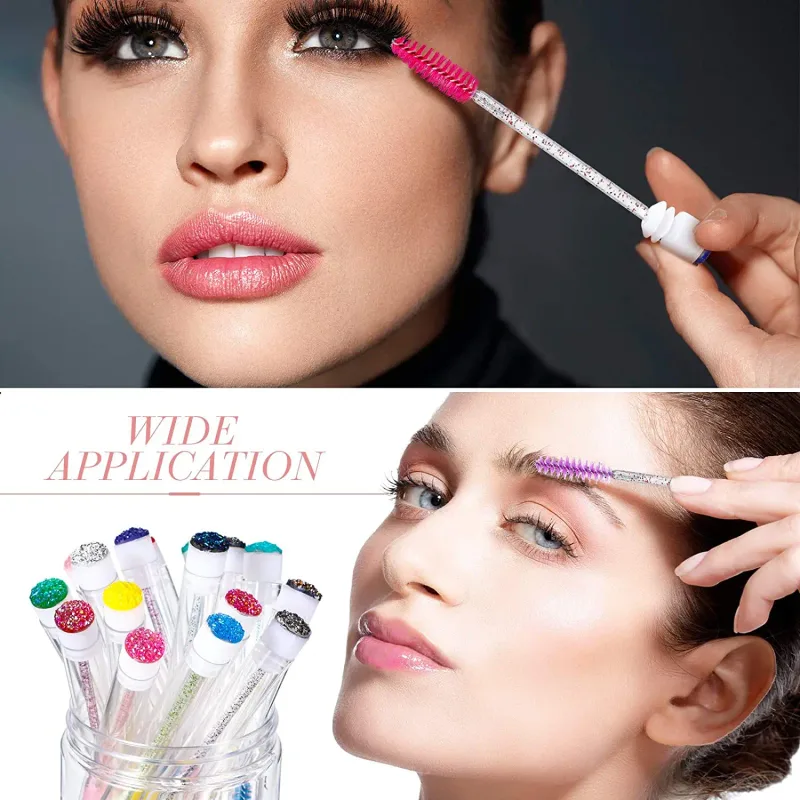 50/100 Viên Có Thể Tái Sử Dụng Lông Mi Bàn Chải Ống Cho Cây Nối Mi Dùng Một Lần Mascara Hoa Dây Chải Lông Mày Applicator Lông Mi Bàn Chải