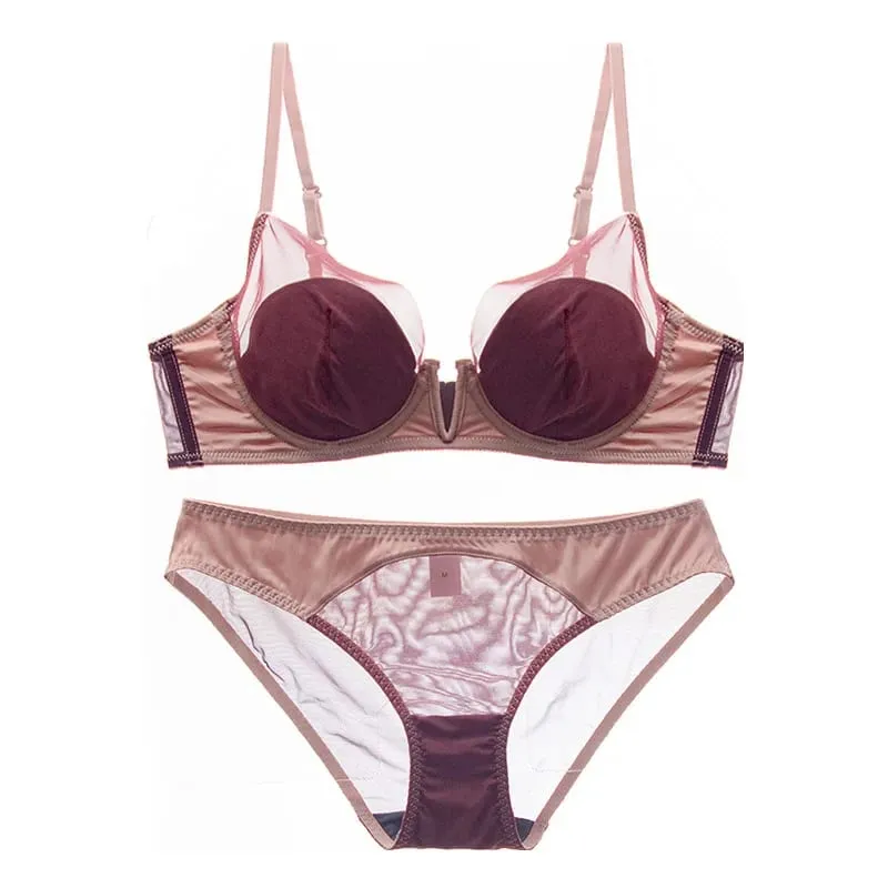 Malha francesa sexy suave roupa interior push-up copo fino sutiã macio underwire — image 6