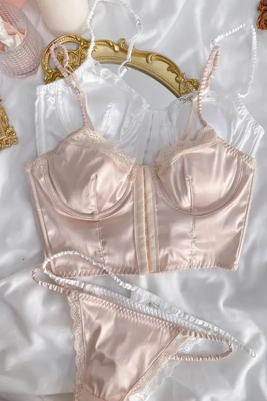 Cetim fivela frontal espinha de peixe roupa interior verão lingerie fina beleza volta halter bralette peito grande pode ser usado fora