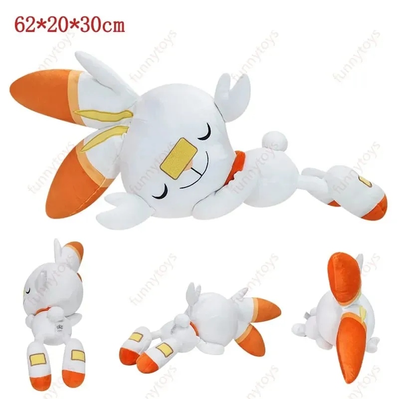 Travesseiro de pelúcia Pokémon para posição de dormir Leafeon Espeon Sylveon Furret Cubone Scorbunny Bulbasaur Squirtle Almofada de pelúcia macia