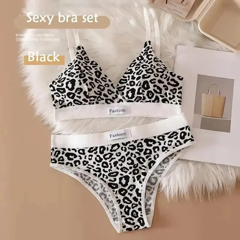 Conjunto de sutiã sem costura com alça de ombro ajustável, conjunto de roupa íntima de algodão sem fios, calcinha de cintura baixa, conjunto de lingerie sexy, 1 conjunto