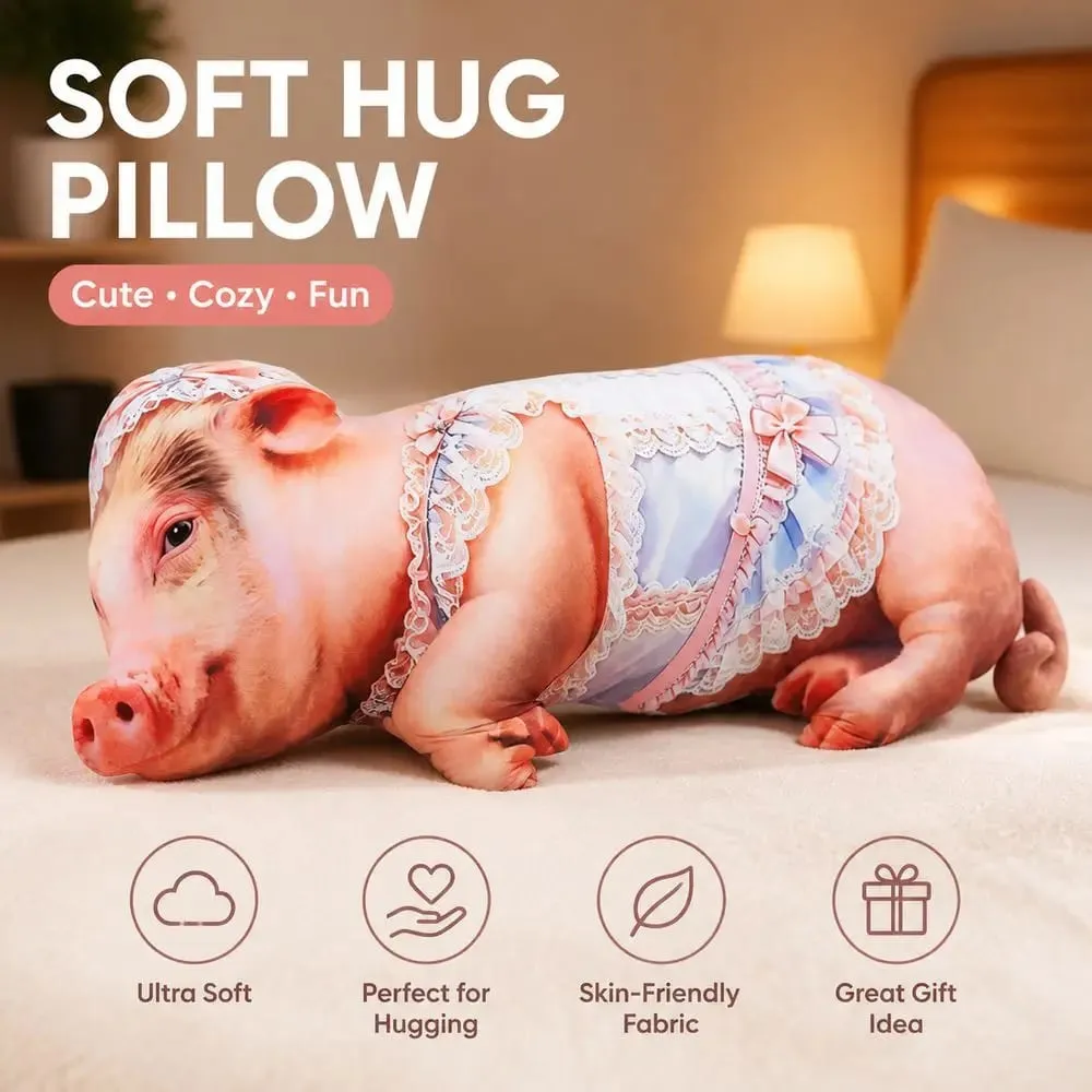 Material travesseiro de corpo animal pp algodão preenchido textura macia almofada animal 40cm tamanho design bonito porco chaveiro uso no quarto — image 2