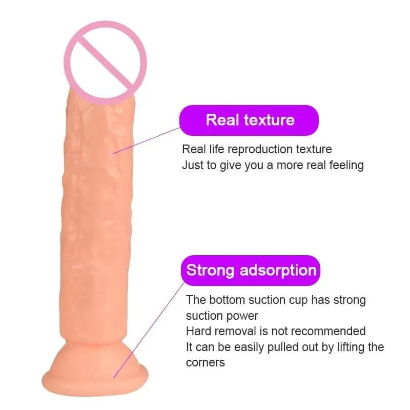 Realistic Flesh Colored Silicone Dildo with Suction Cup Soft Butt Plug Adult Sex Toy for Women And Men Realistic Soft Dildo